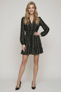 The Elodie Floral Mini Dress: Black