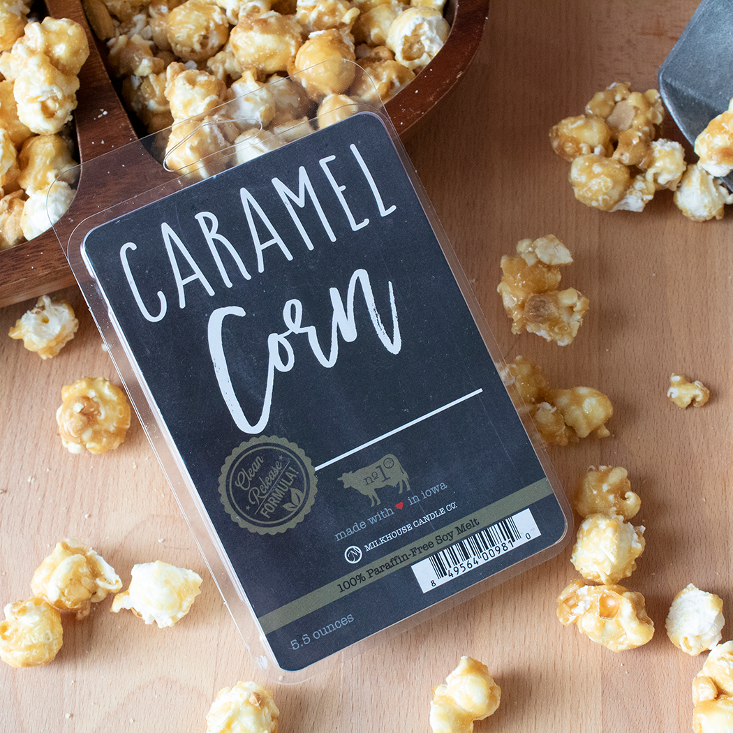 5.5 oz Scented Soy Wax Melts: Caramel Corn, by Milkhouse