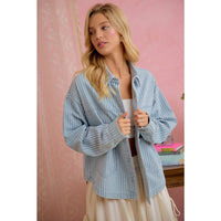 Blue Skies Ahead Striped Shacket