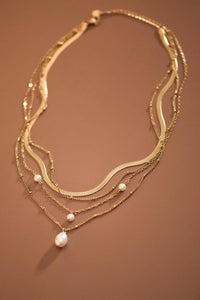 The Prescott Layered Chunky Chain Necklace – 18K Gold Dipped Waterproof Stainless Steel Necklace