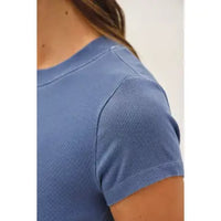 The Merrin Classic Ribbed Baby Tee – Fitted Crew Neck Essential T-Shirt for Women