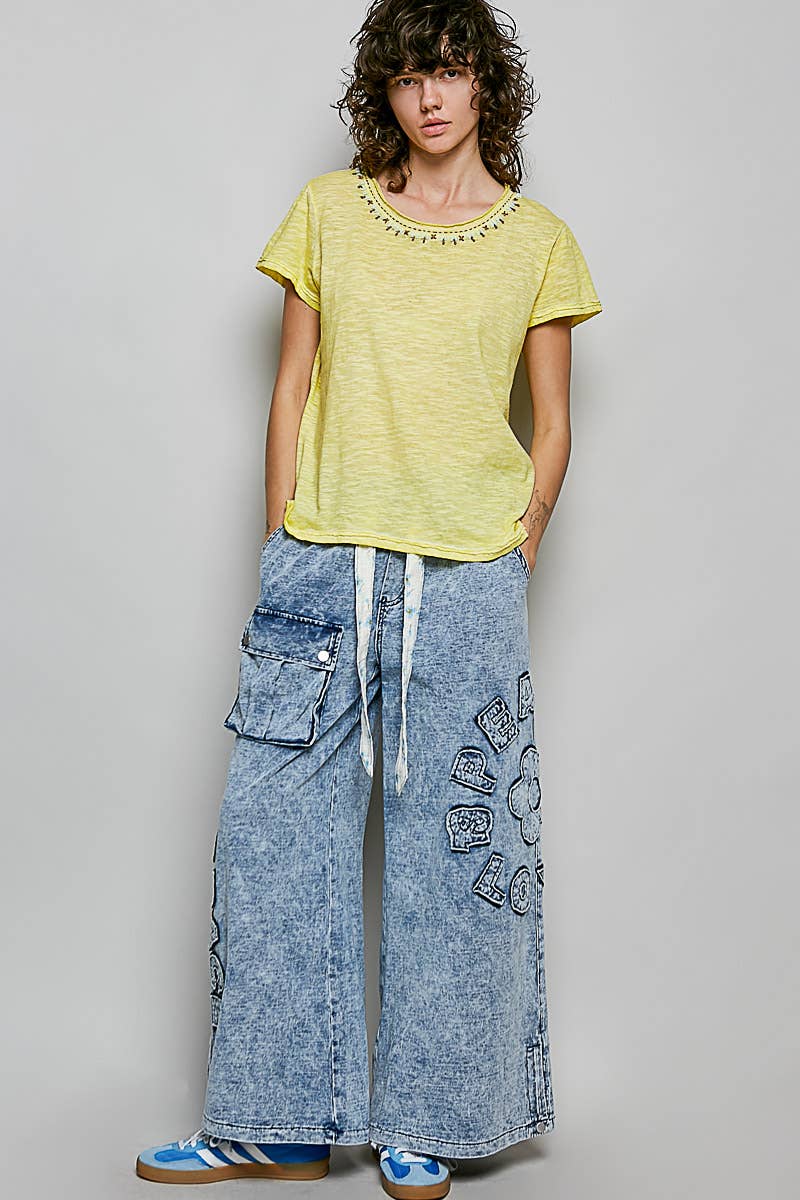 Everyday Lightweight Relaxed Fit Hand-Stitched Knit Top: Black / L