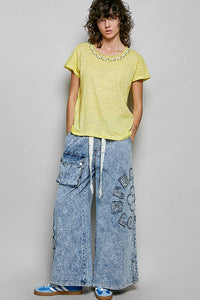 Everyday Lightweight Relaxed Fit Hand-Stitched Knit Top: Black / L
