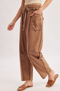 Vintage Wash Utility Pants: Latte