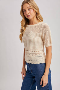 The Callie Breeze Knit Top: Shell