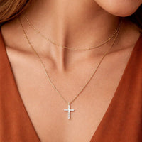 18K Gold Plated Layered Cross Necklace