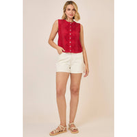 The Isla Lace Button Tank