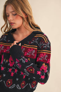 After Hours Floral Sweater: Multi