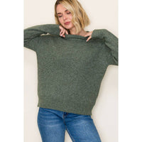 Mistletoe Ribbed Crew Neck Sweater – Soft Knit Holiday Pullover | Northern Belle Boutique