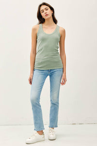 The Maeve Ribbed Tank – Garment Washed Ultra Soft Layering Tank Top