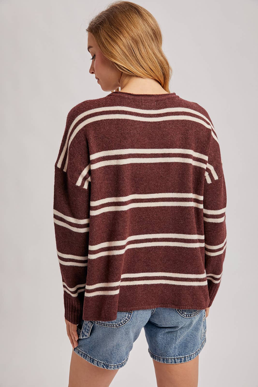 The Right Stripe Sweater: Chestnut