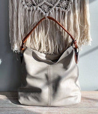 Rustic Roadside Faux Leather Hobo Shoulder Bag – Brown, Grey, Mocha | Large Slouchy Tote with Side Metal Accents & Adjustable Strap