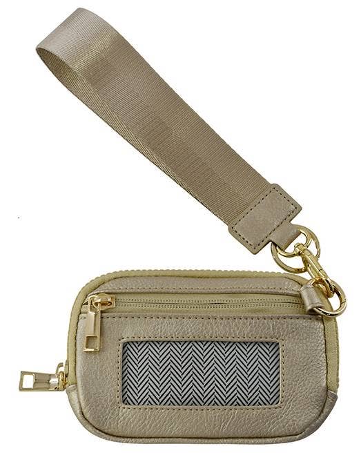 Clara Belle Zip Wallet with ID Window – Vegan Leather Wristlet, Multiple Colors