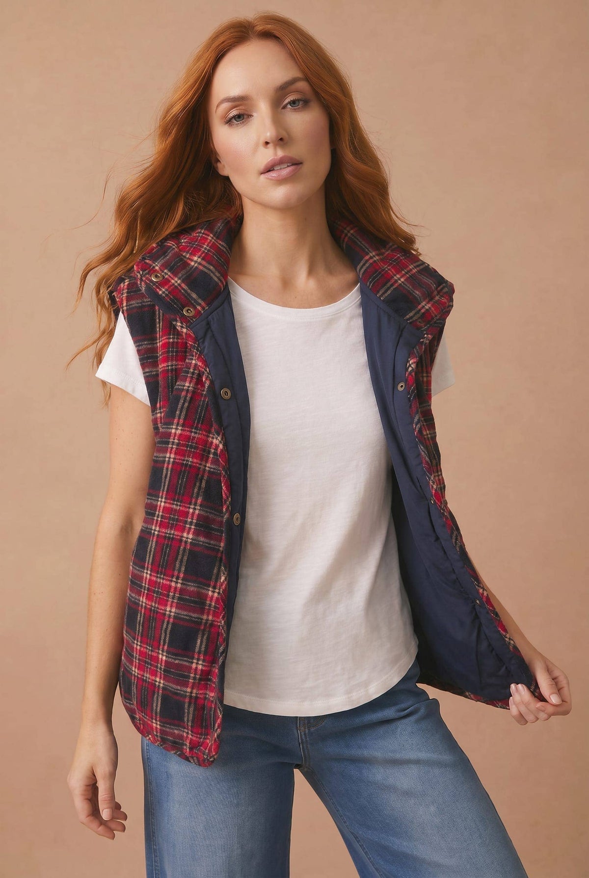 Cabin Season Plaid Quilted Puffer Vest | Women’s Fall Vest