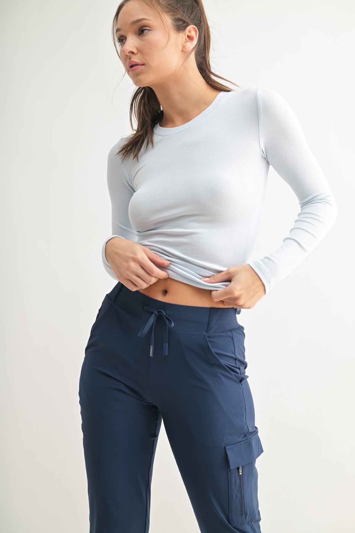 The Blue Skies Ribbed Long-Sleeve Top – Soft, Stretchy & Perfect for Spring