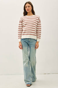 The Collins Waffle Knit Sweater: Mauve