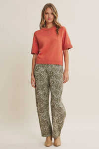 SUNFADED MARKET DAY  PAISLEY BARREL PANTS: ANTIQUE OLIVE
