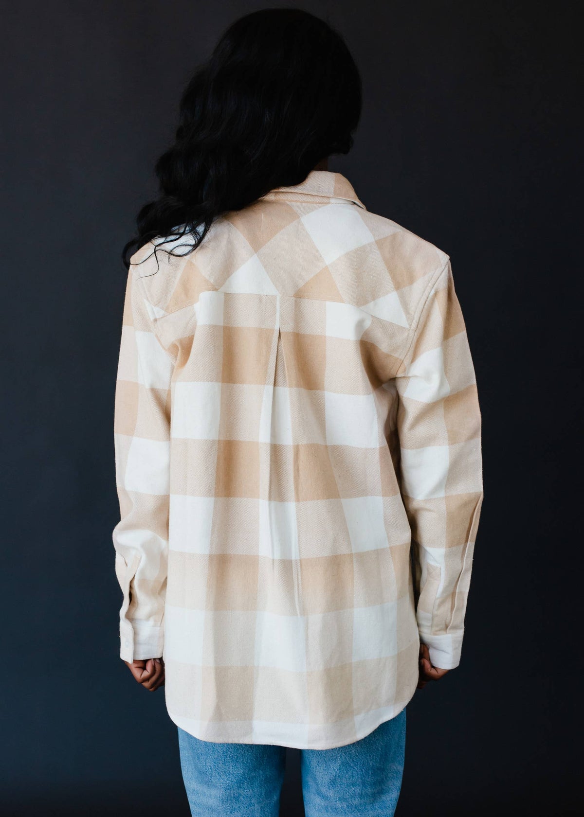 Fall Favorite Tan & Ivory Plaid Flannel