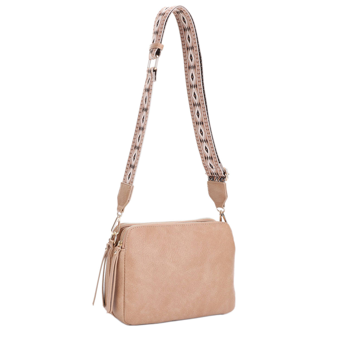 Harper Ridge 3-Compartment Crossbody Bag with Patterned Guitar Strap