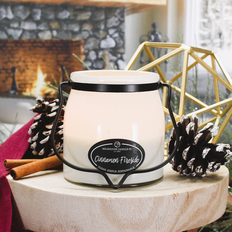 16 oz Butter Jar Candle: Cinnamon Fireside