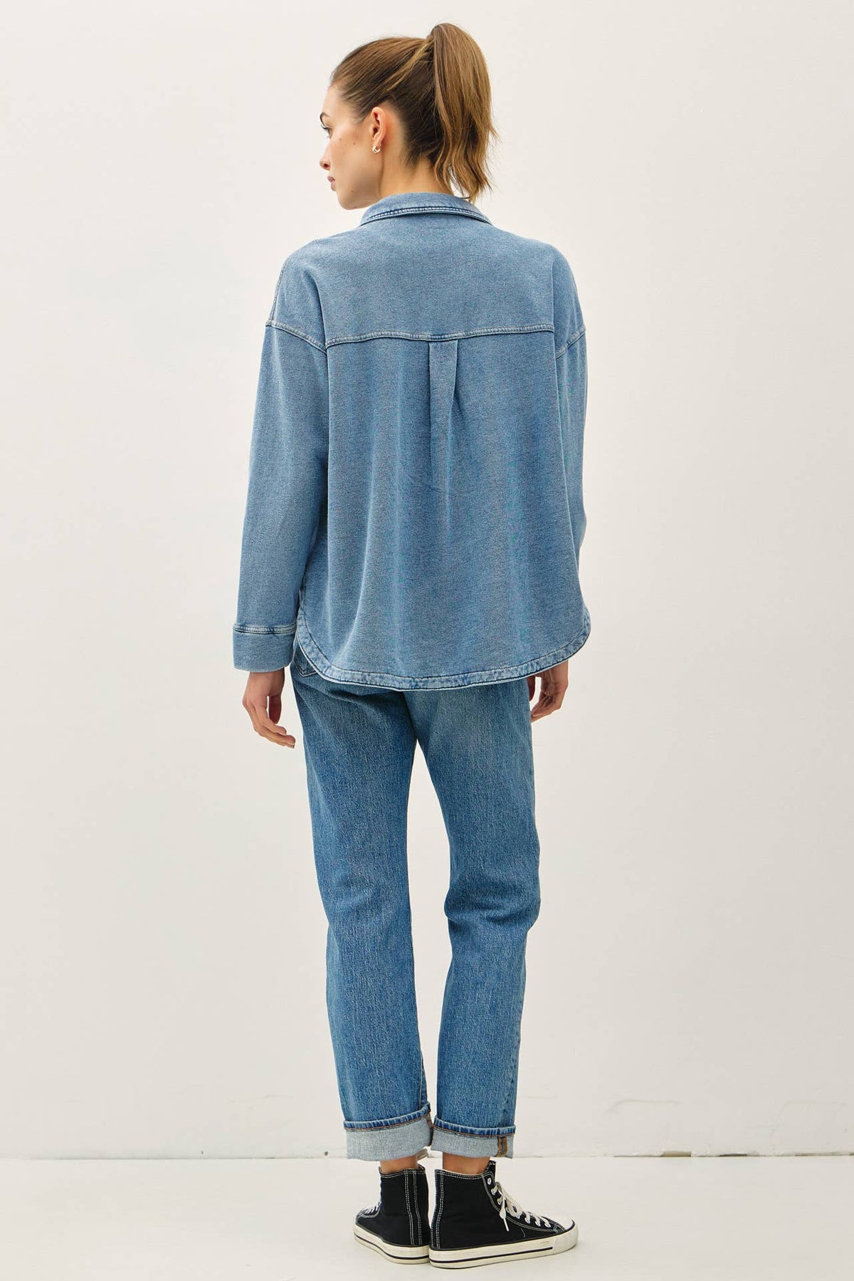 The Dylan Ultra Soft Stretch Denim Shacket