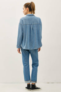 The Dylan Ultra Soft Stretch Denim Shacket