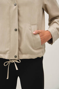 The Camden Cropped Utility Jacket – Soft Safari Zip Up Lightweight Outerwear