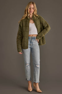 The Aspen Olive Washed Quilted Cotton Jacket
