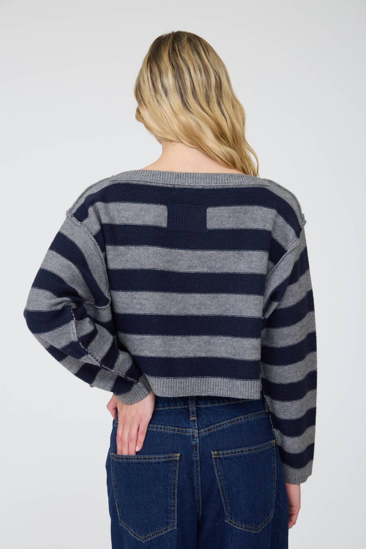 The Weekend Stripe Sweater: Charcoal/Navy