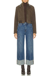 The Sutton Convertible Cuff Jeans: Dark Wash