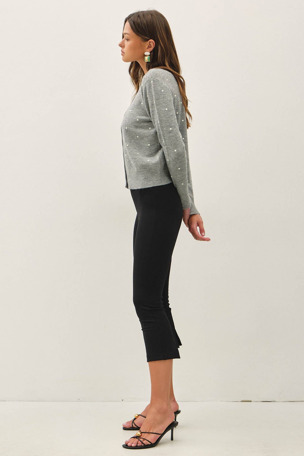 Dot to Dot Cardigan: Heather Grey