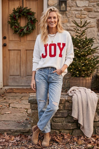 Choose Joy Sweater: White