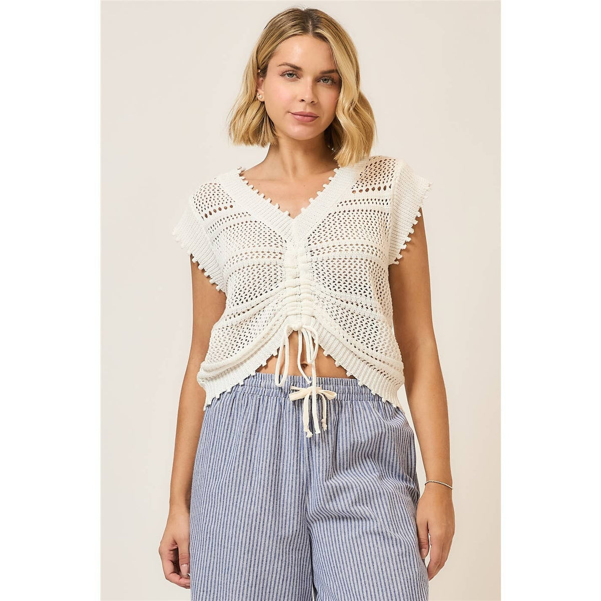 The Ava Ruched Knit Top: