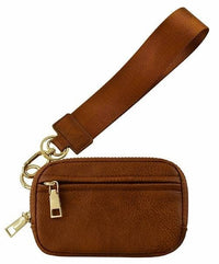 Clara Belle Zip Wallet with ID Window – Vegan Leather Wristlet, Multiple Colors