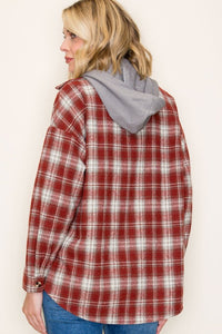 Briarwood Plaid Hoodie Shacket – Button Down Plaid Jacket with French Terry Hood