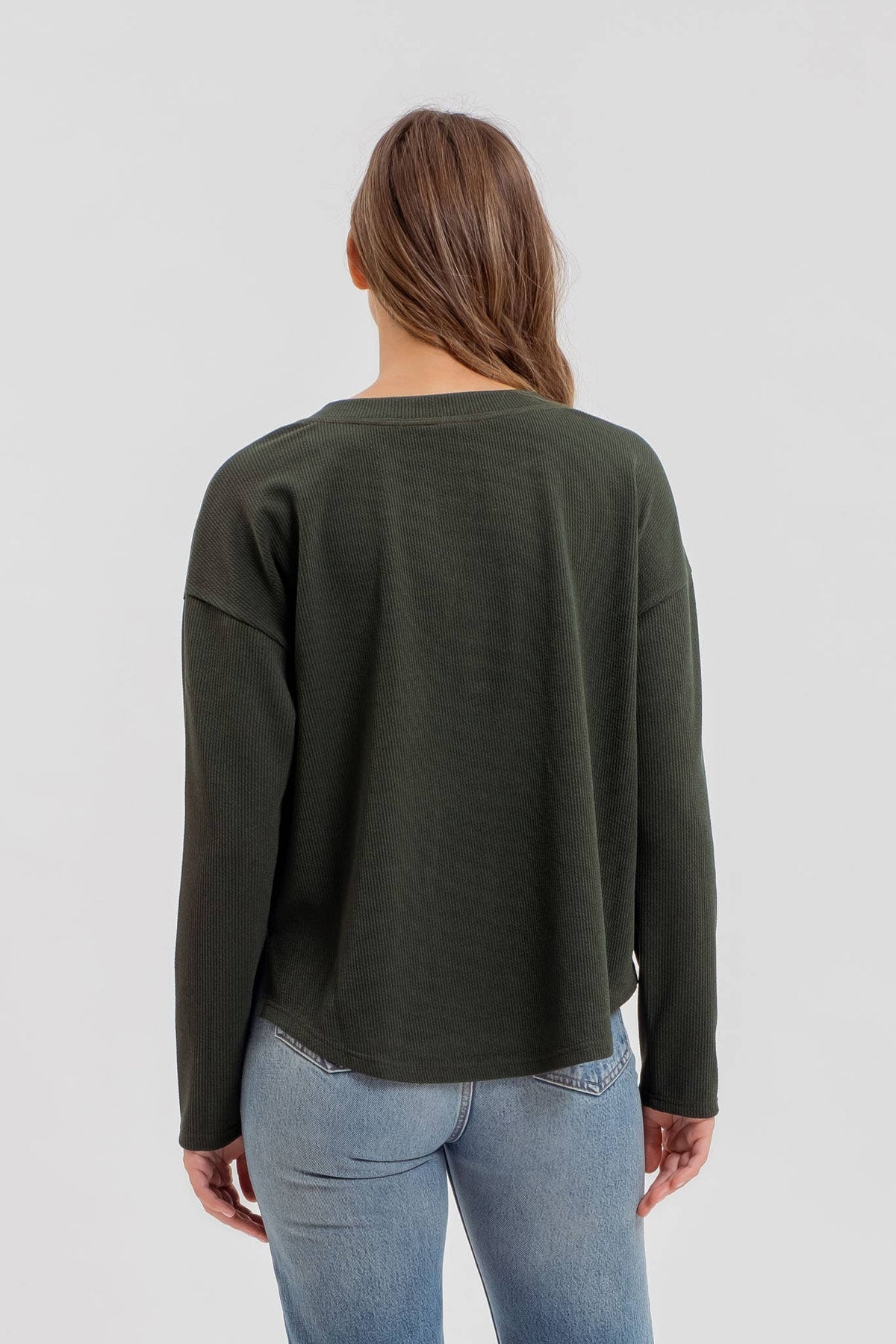 The Haisley Henley Knit Top – Half Button Down Relaxed Fit Pullover