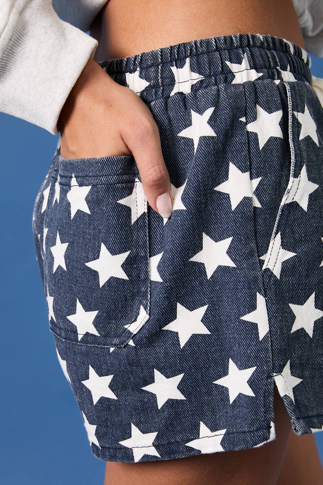 The Stars & Stripes Lounge Shorts – Navy Star Print Drawstring Shorts