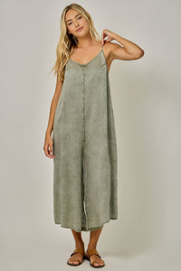 The Olive Grove Tencel Jumpsuit: Washed Olive
