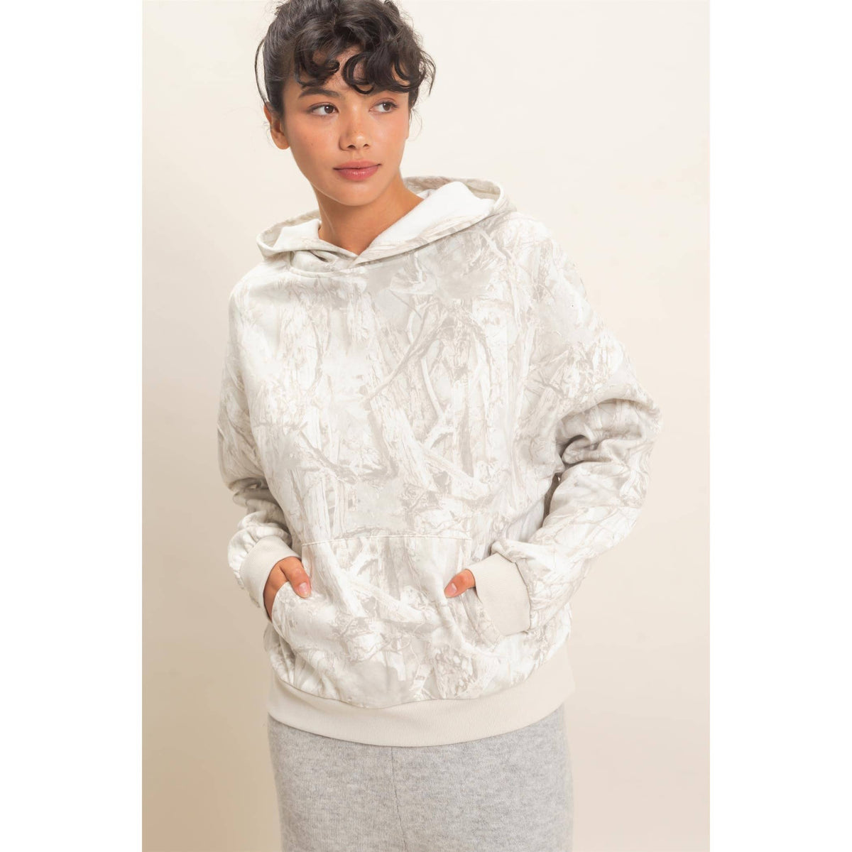 Snowed In Camo Hoodie: Grey