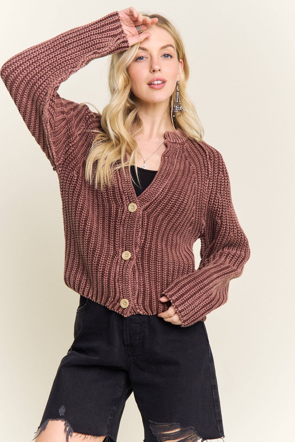 Come As You Are Cotton Cardigan: Brown