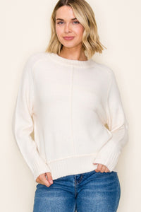 The Jolene Center Seam Sweater – Winter Cream