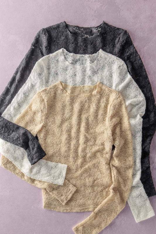 Lena Lace Long Sleeve Top – Romantic Boho Layering Essential