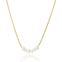 The Ellington Pearl Chain Necklace – 14K Gold Plated Waterproof Freshwater Pearl Necklace