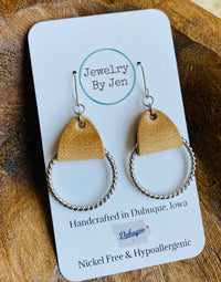 Ashland Leather & Hoop Earrings – Genuine Leather, Nickel-Free Hypoallergenic Jewelry