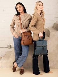 Jen & Co. Everlee Convertible Backpack – Vegan Leather Crossbody Bag