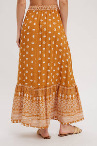 Briar Boho Button-Front Maxi Skirt