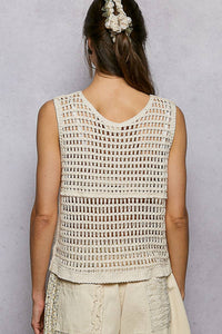 Heirloom Lace Crochet Vest: Natural