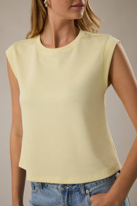 The Monroe Minimal Sleeveless Top – Cropped Round Neck Elevated Everyday Tank for Women
