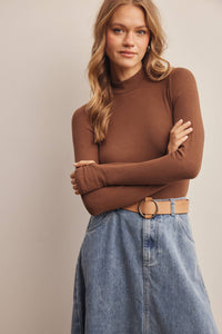 Under It All Ribbed Mock Neck