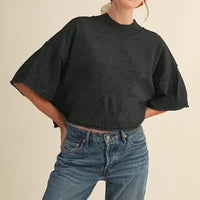 Autumn Oat Mock Neck Sweater Tee